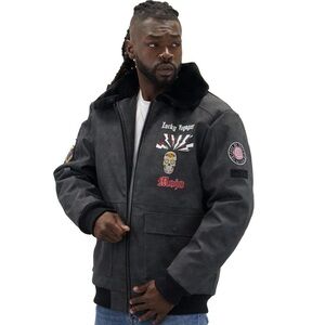 Size Large - Awaknland Lucky Voyager Nubuck Faux Leather Jacket